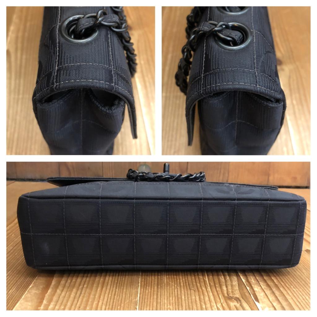 Women's or Men's Vintage CHANEL Travel Line Nylon Classic Flap Bag Super Black