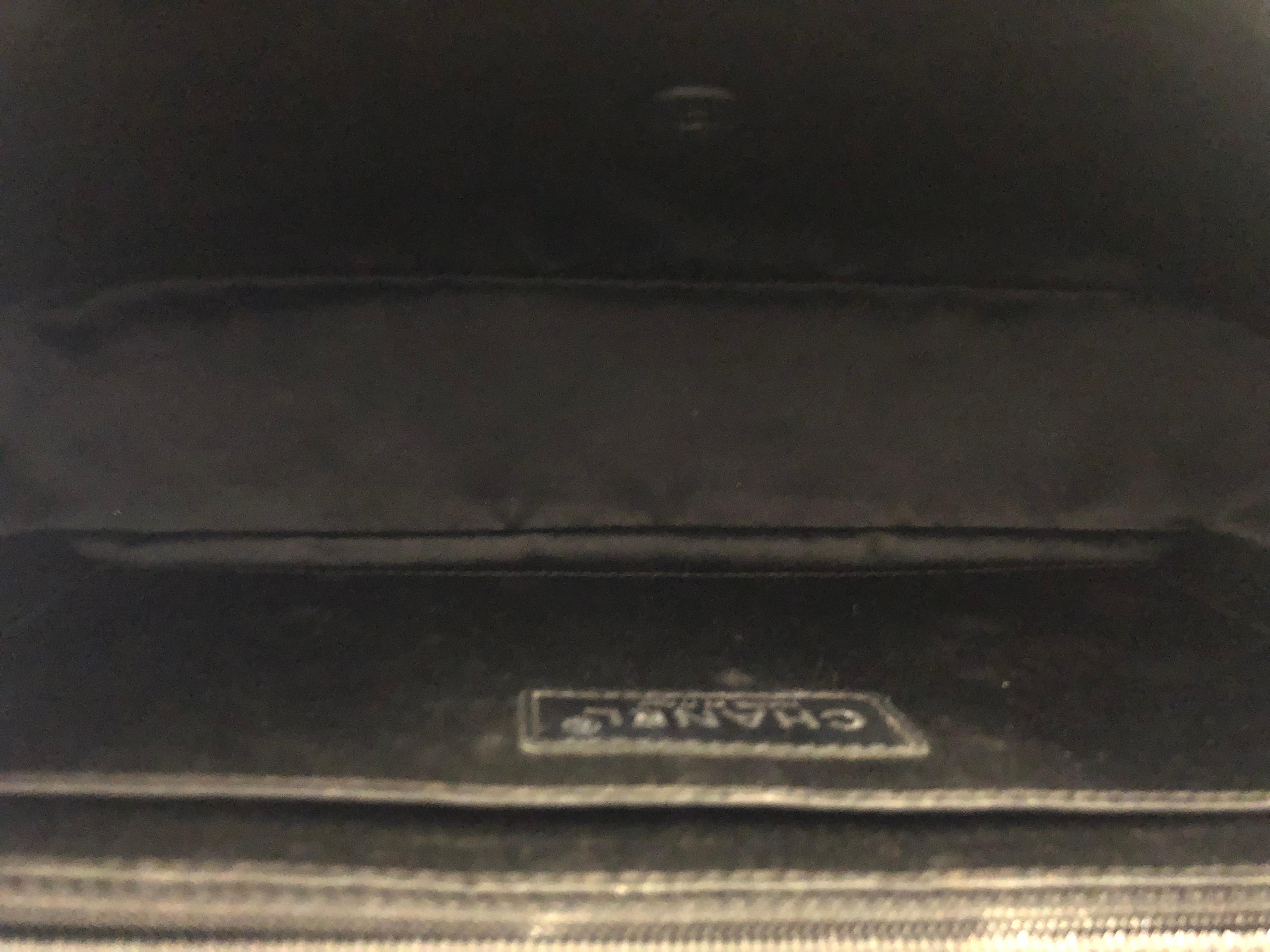 Vintage CHANEL Travel Line Nylon Classic Flap Bag Super Black 3