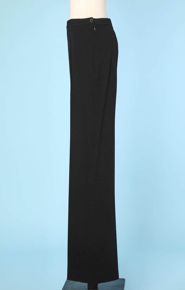 Black Vintage Chanel trousers in black crepe For Sale