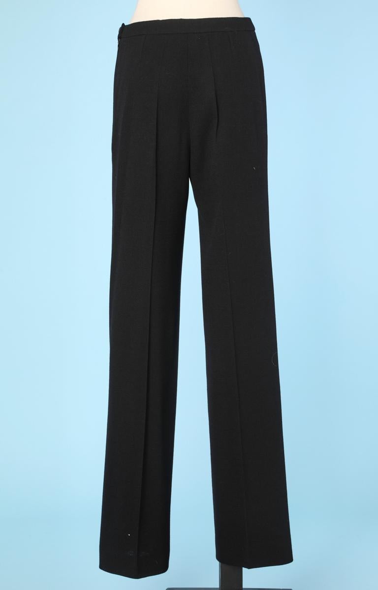 Vintage Chanel trousers in black crepe In Good Condition For Sale In Saint-Ouen-Sur-Seine, FR