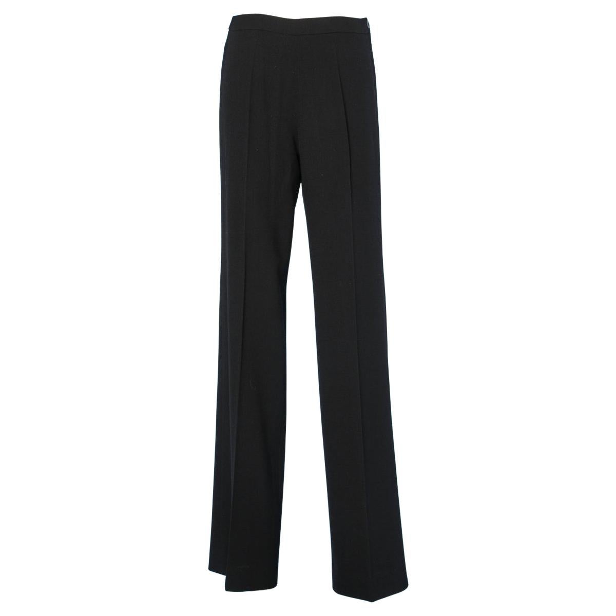 Pantalones vintage Chanel de crepé negro