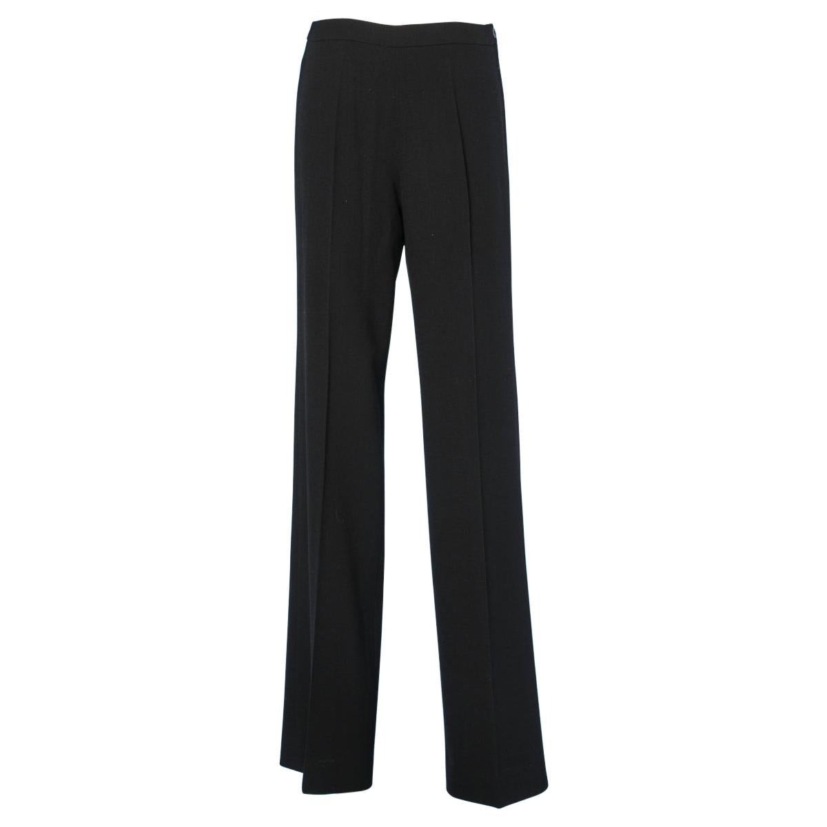 Chanel - Pantalon vintage en crêpe noir En vente sur 1stDibs