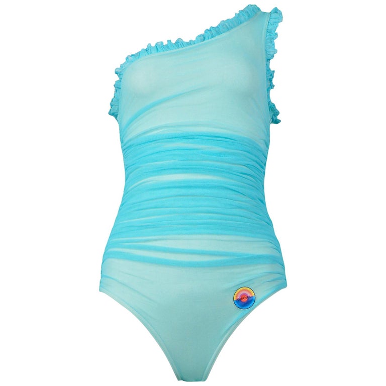 Vintage Chanel Turquoise Blue Asymmetrical One Piece ...