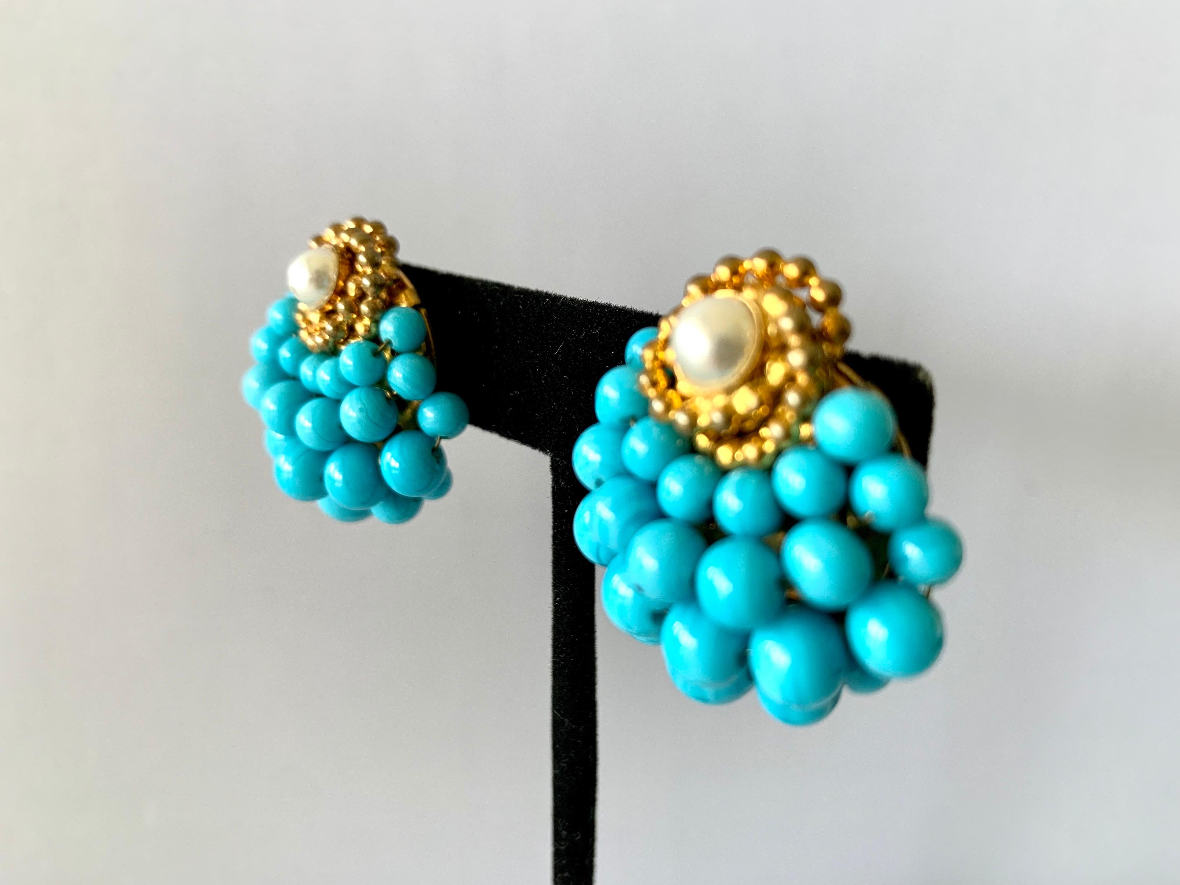 chanel turquoise earrings