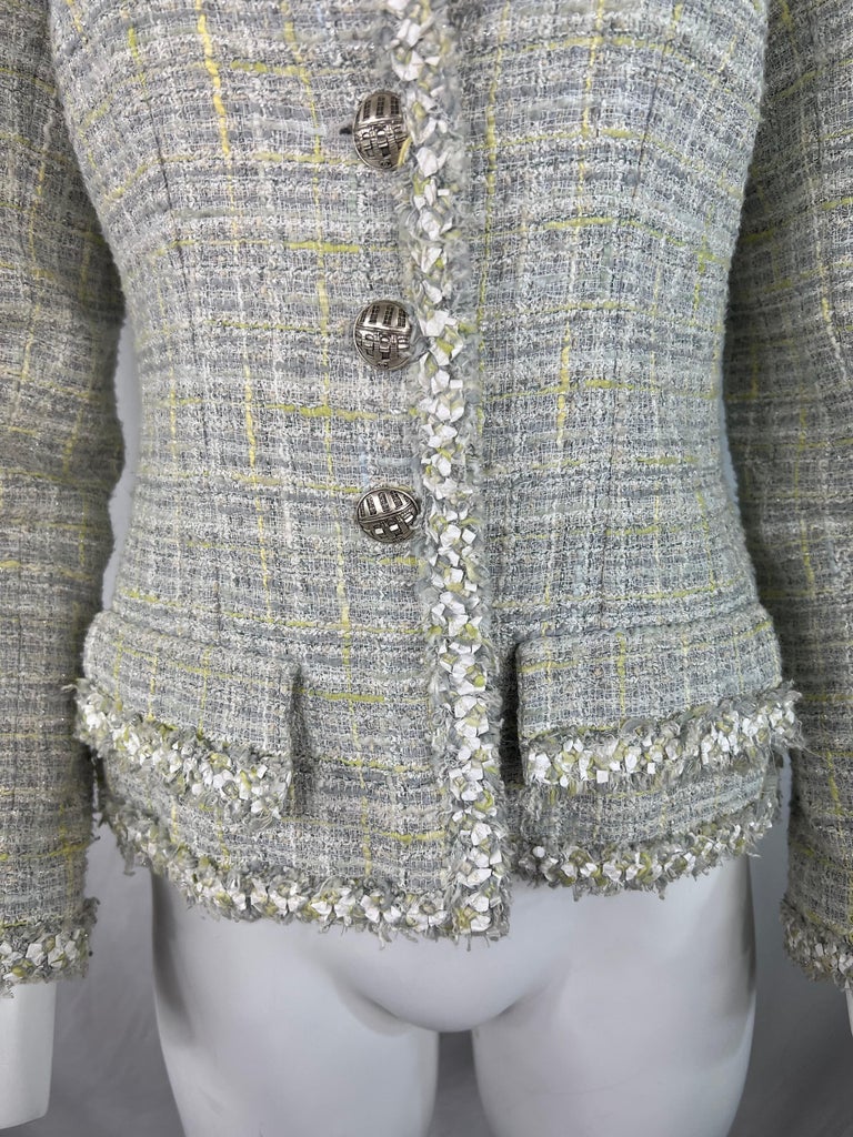 Vintage Chanel Tweed Blazer Jacket, Size 42