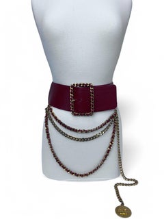 Chanel Red Lambskin & Gold Chain Belt (Spring/Summer 1992)