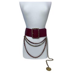 Chanel Red Lambskin & Gold Chain Belt (Spring/Summer 1992)