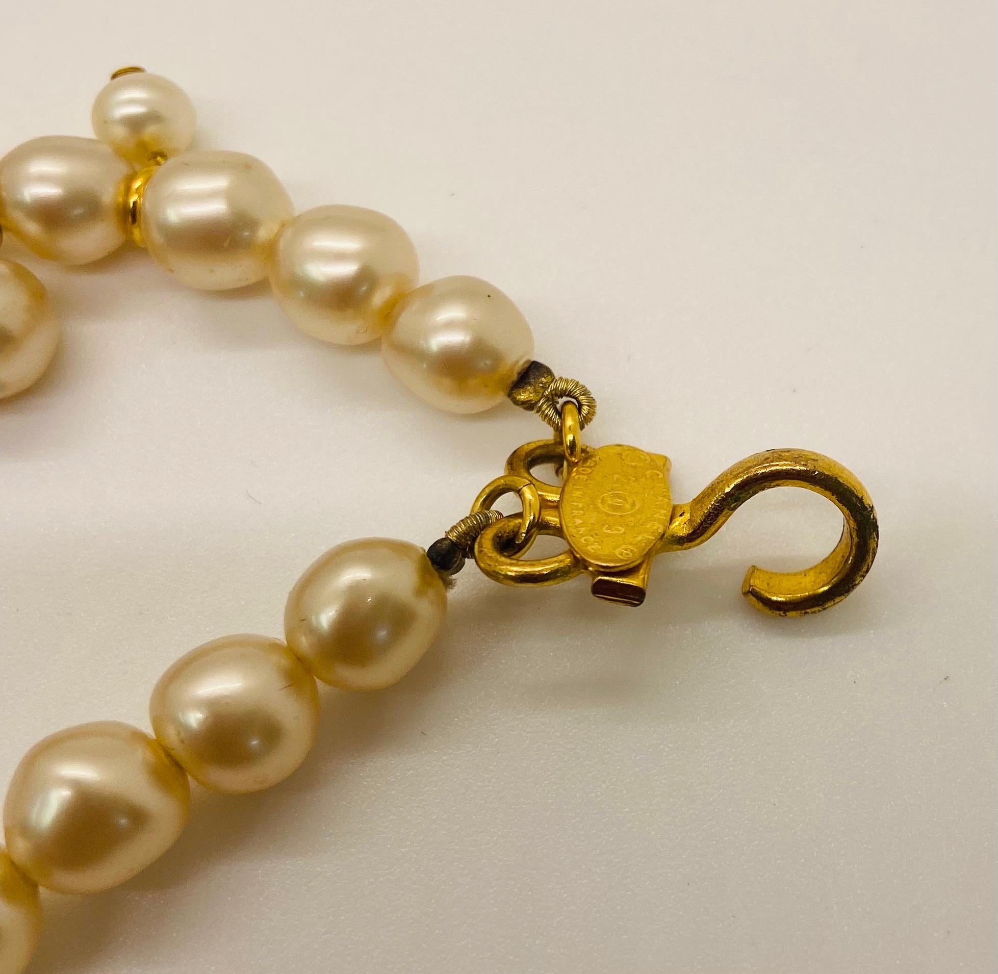 Vintage Chanel Faux Pearl Multi-Strand Necklace For Sale 1