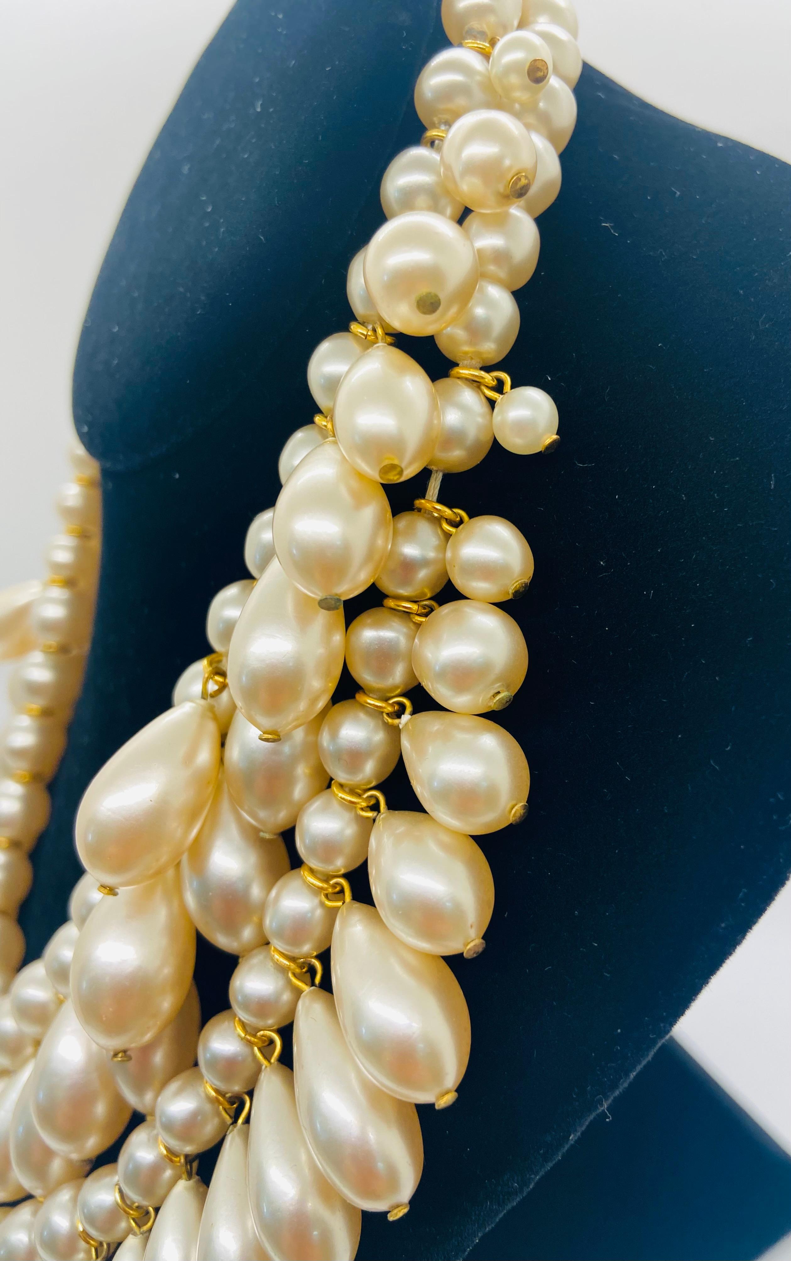 chanel multi strand pearl necklace