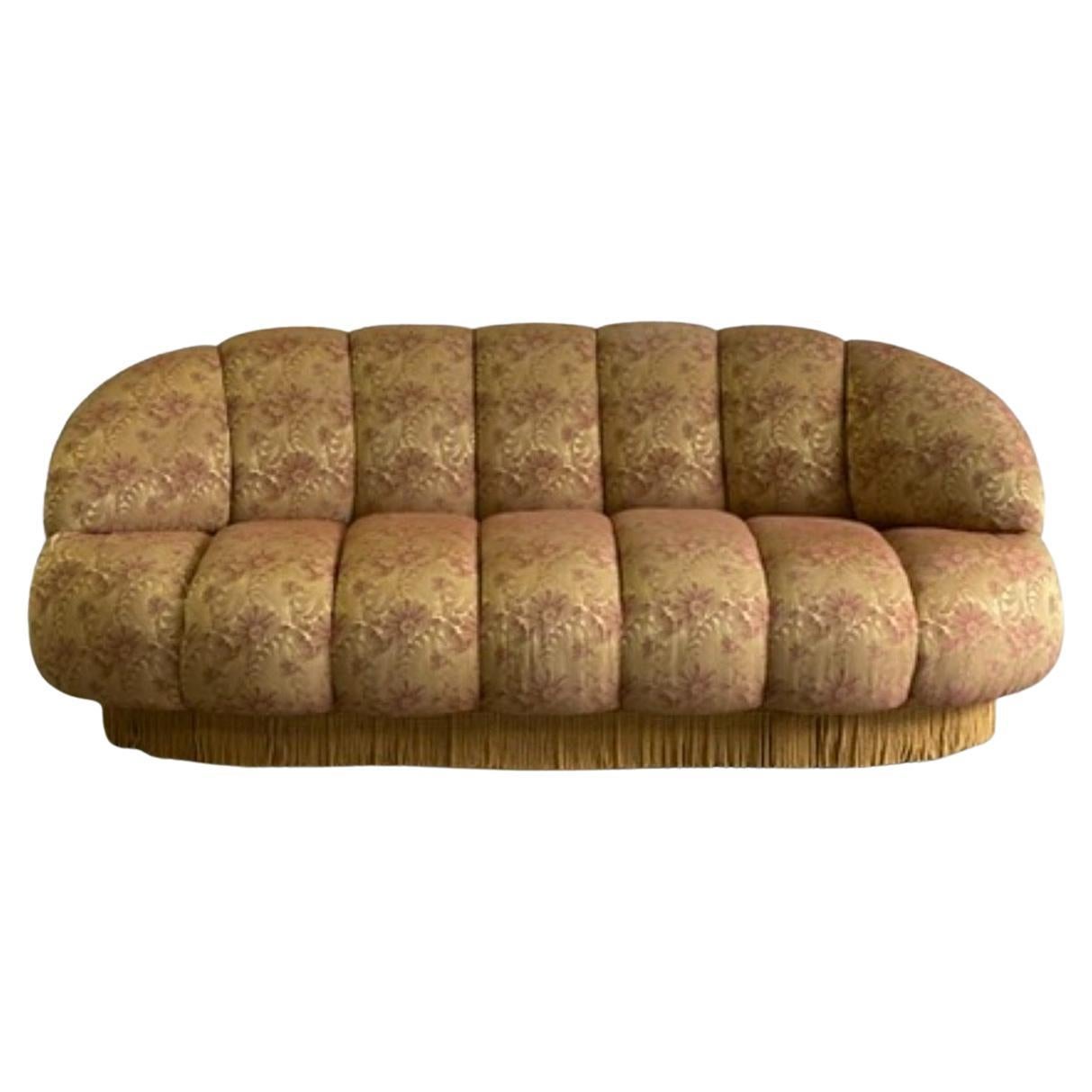 Vintage Channeled Sofa By A. Rudin For Sale