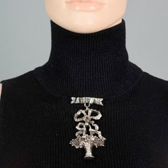 Vintage CHANTAL THOMASS Bow and Fruit Basket Novelty Brooch