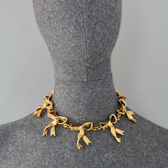 Vintage CHANTAL THOMASS French Bow Charms Link Necklace