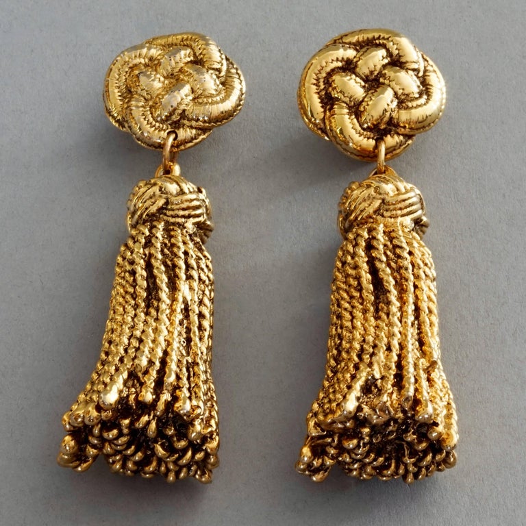 Vintage CHANTAL THOMASS Gilt Braided Passementerie Tassel Dangling Earrings  For Sale at 1stDibs | jar jewelry, jewels by jar