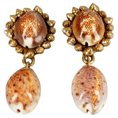 Vintage CHANTAL THOMASS Seashell Dangling Earrings