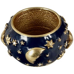 Vintage CHANTAL THOMASS Star Moon Enamel Cuff Bracelet