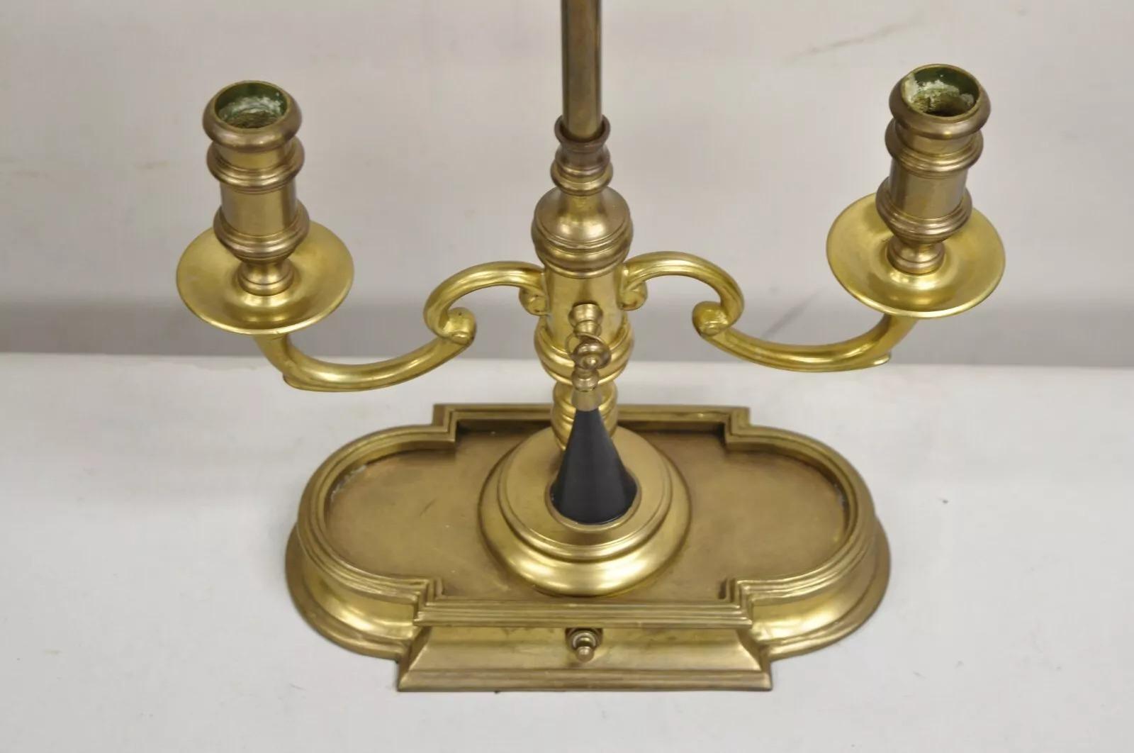 Vintage Chapman 1972 Bouillotte Messing-Schreibtisch-Tischlampe aus Messing mit schwarzem Zinn-Metallschirm (Unbekannt) im Angebot