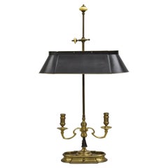 Lampada da tavolo Chapman 1972 Bouillotte in ottone con paralume in metallo nero
