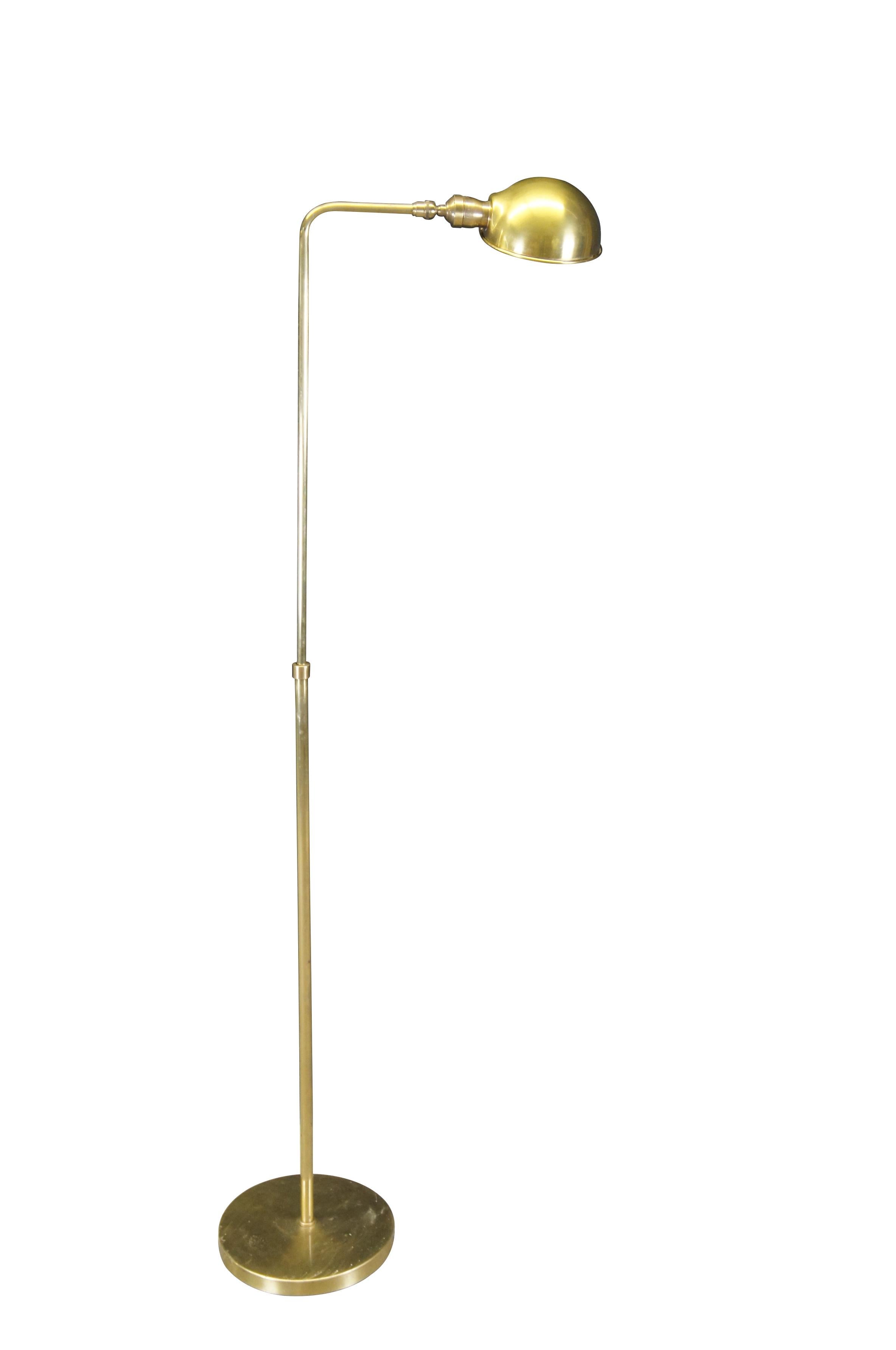 Vintage Chapman Adjustable Brass Pharmacy Apothecary Floor Lamp Dimmable Light In Good Condition In Dayton, OH
