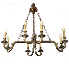 Vintage Chapman Brass Eight Light Chandelier