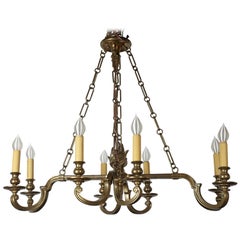 Vintage Chapman Brass Eight Light Chandelier