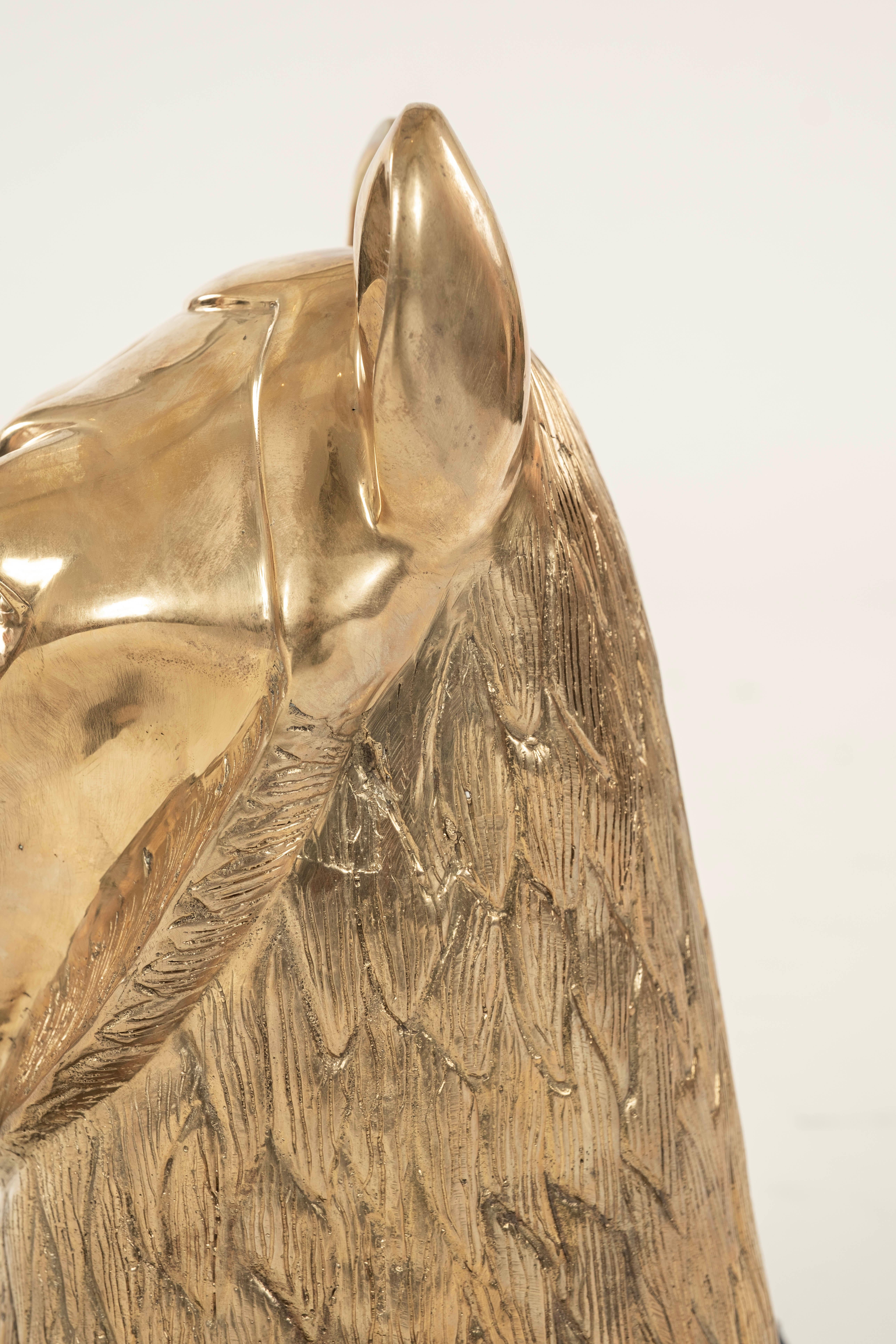 Ottone Vintage Chapman Brass Lioness Bust in vendita