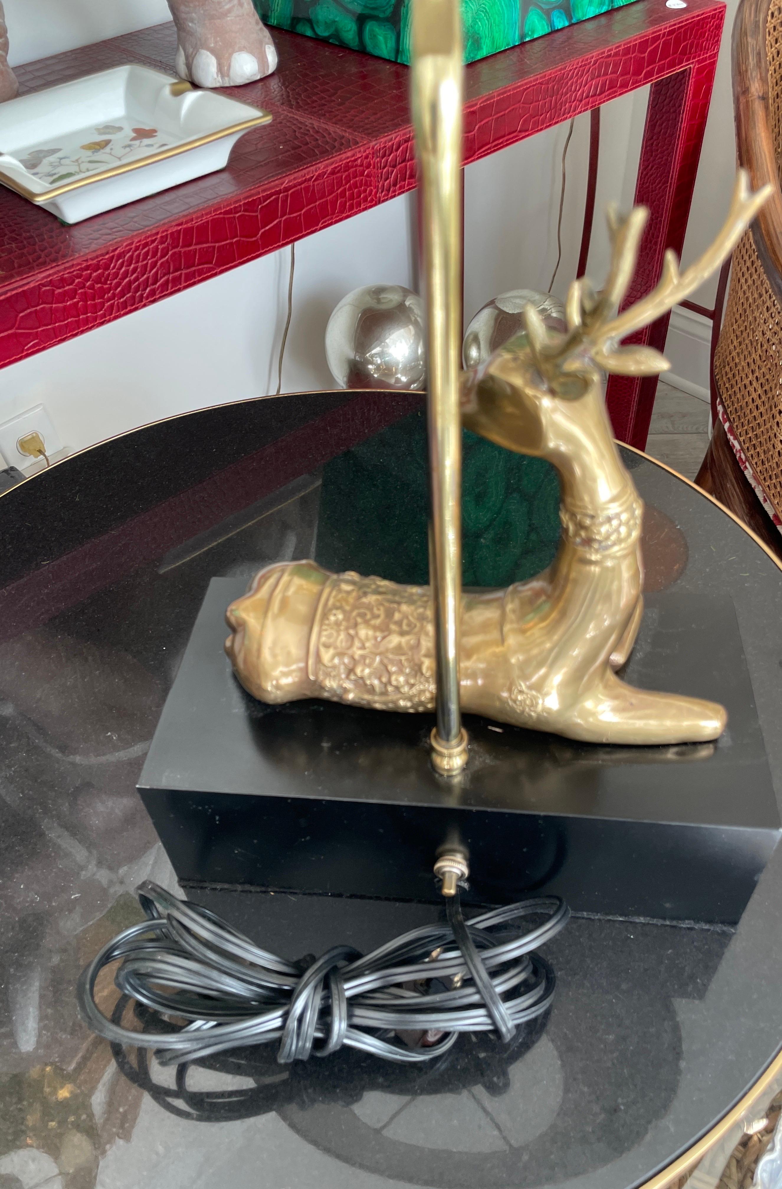 Lampe de bureau Vintage Chapman Brass Stag Bon état - En vente à West Palm Beach, FL