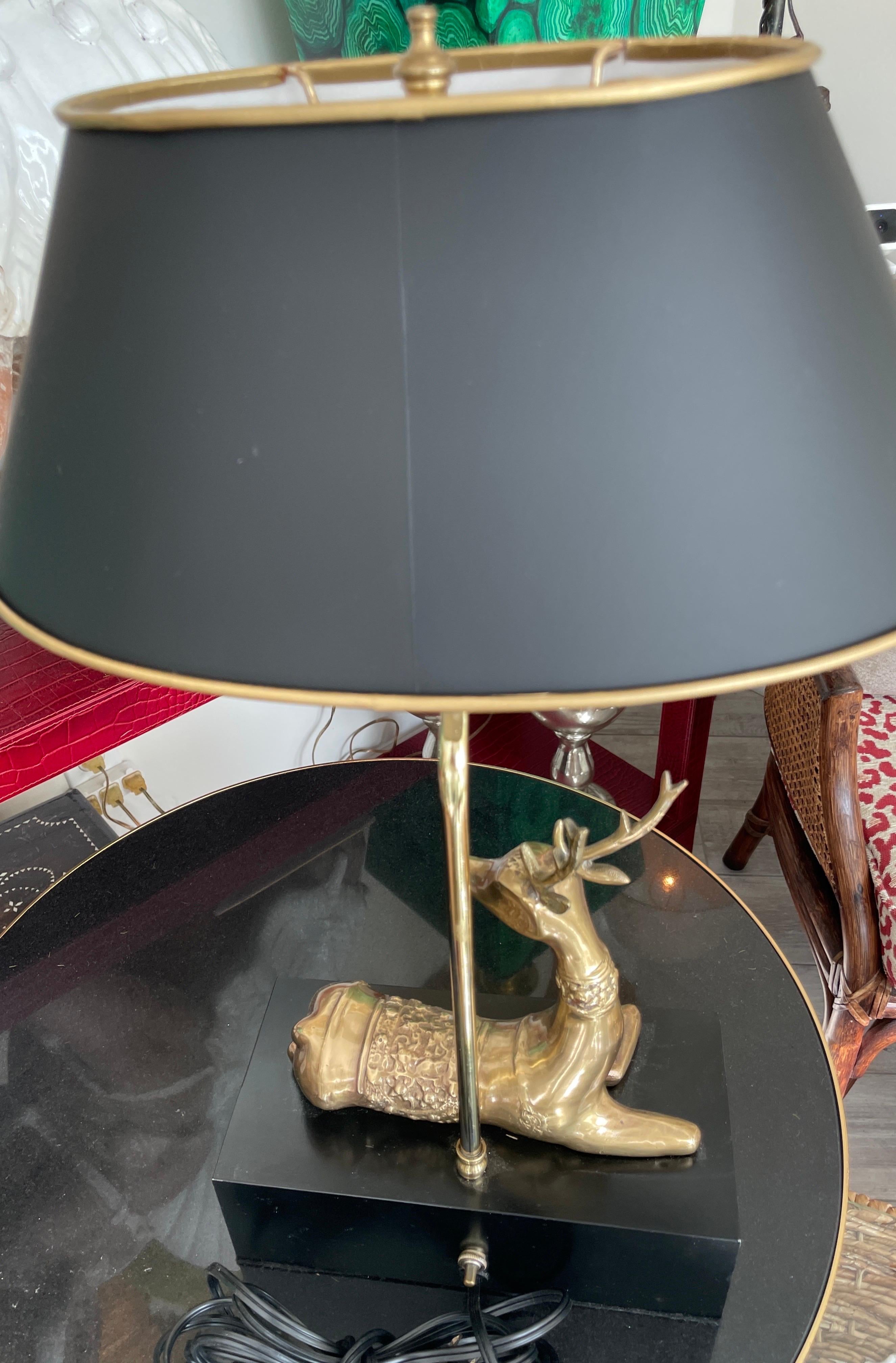 20ième siècle Lampe de bureau Vintage Chapman Brass Stag en vente