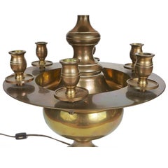 Vintage Chapman Brass Table Lamp with Six Candleholders