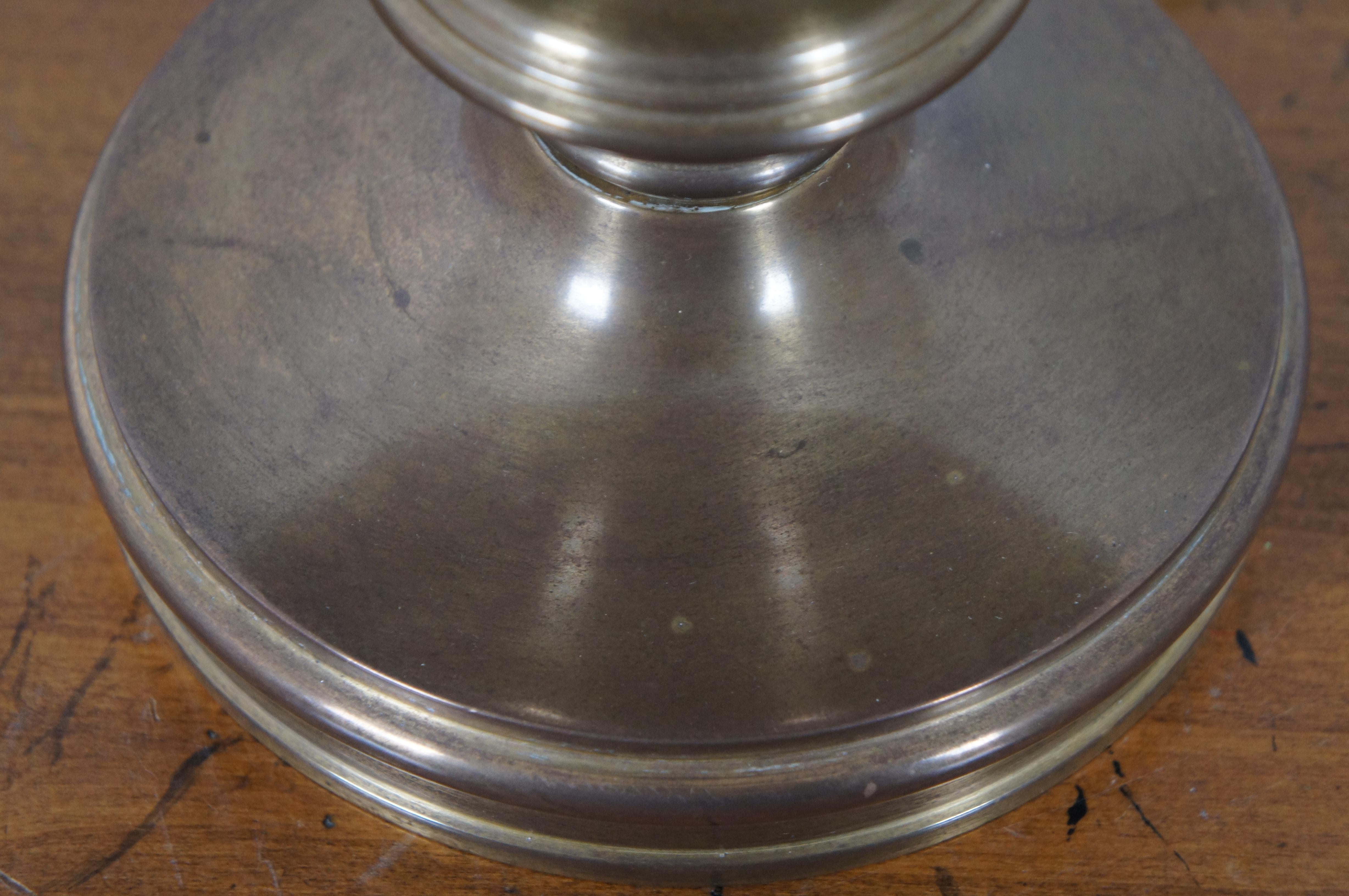 Vintage Chapman Brass Two Light Mantel Trophy Urn Table Vanity Lamp 7