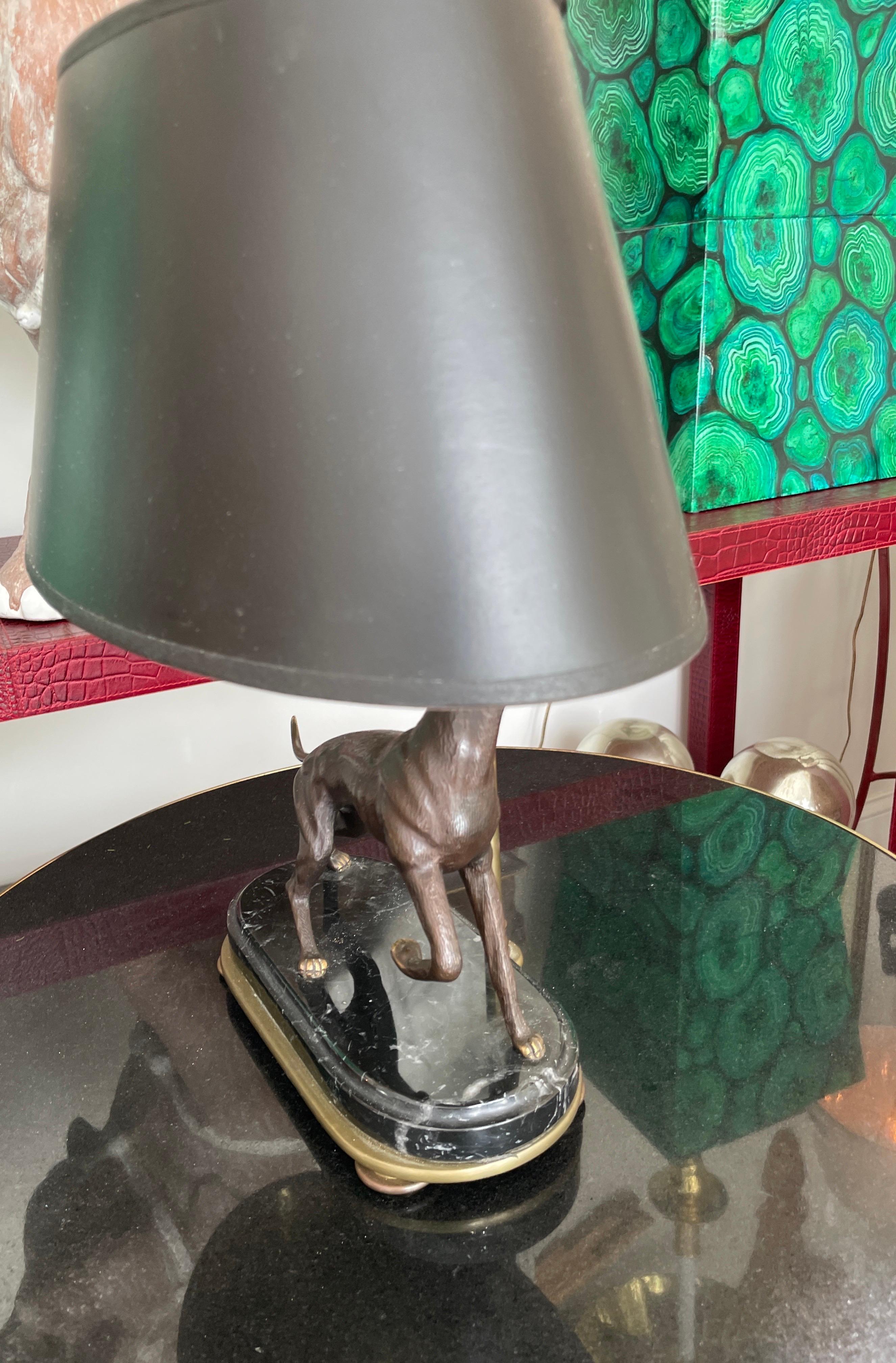 Lampe Vintage Chapman Bronze Whippet Bon état - En vente à West Palm Beach, FL