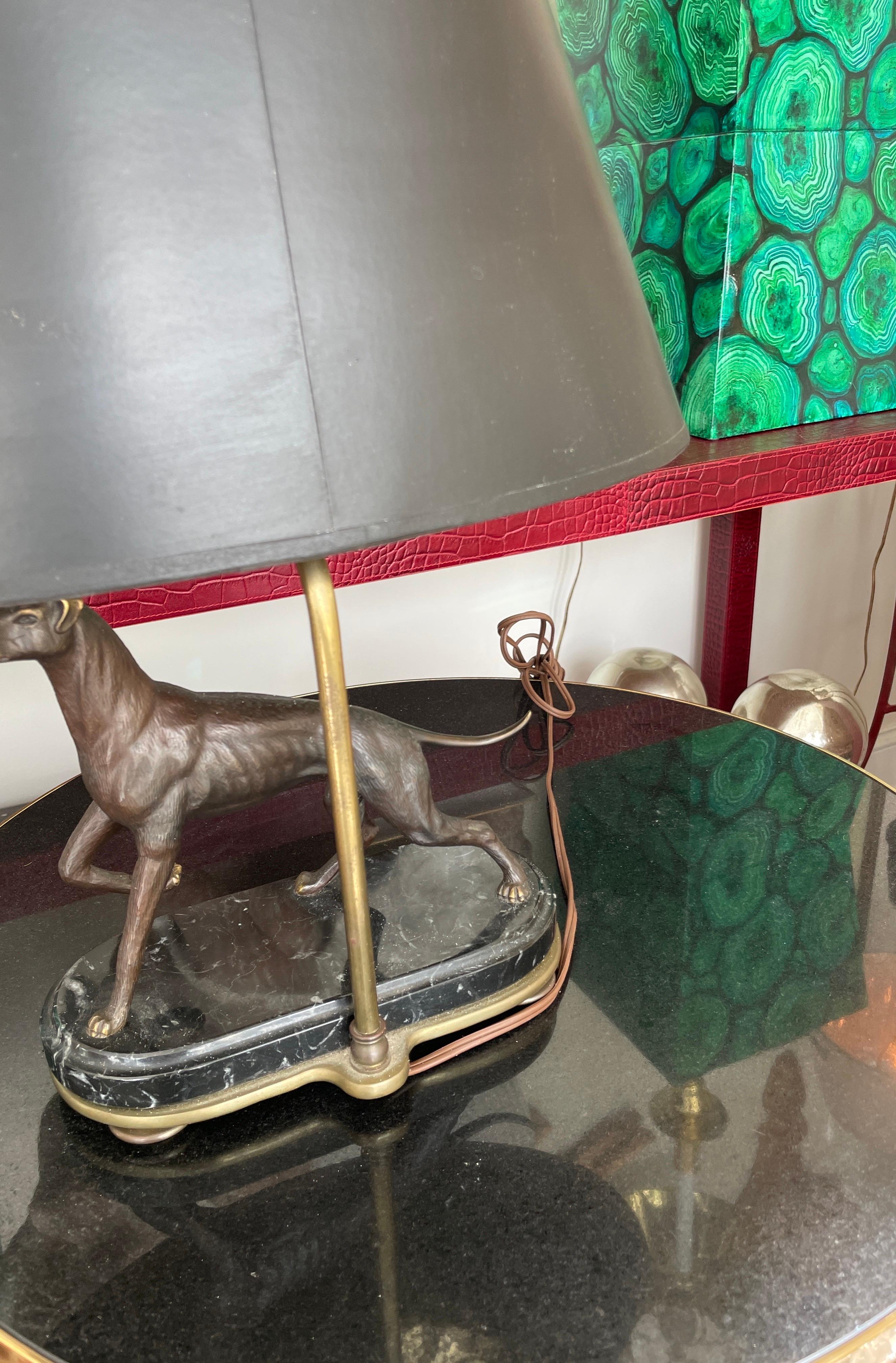 20ième siècle Lampe Vintage Chapman Bronze Whippet en vente