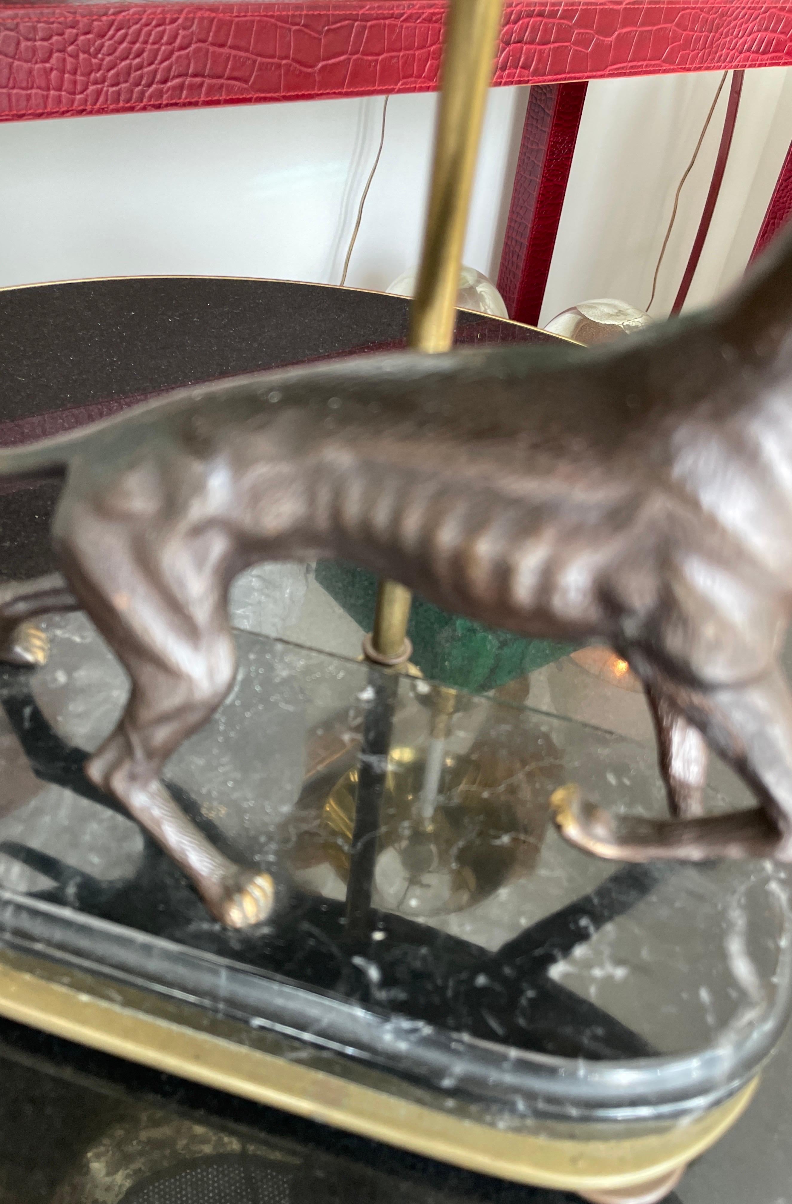 Lampe Vintage Chapman Bronze Whippet en vente 3