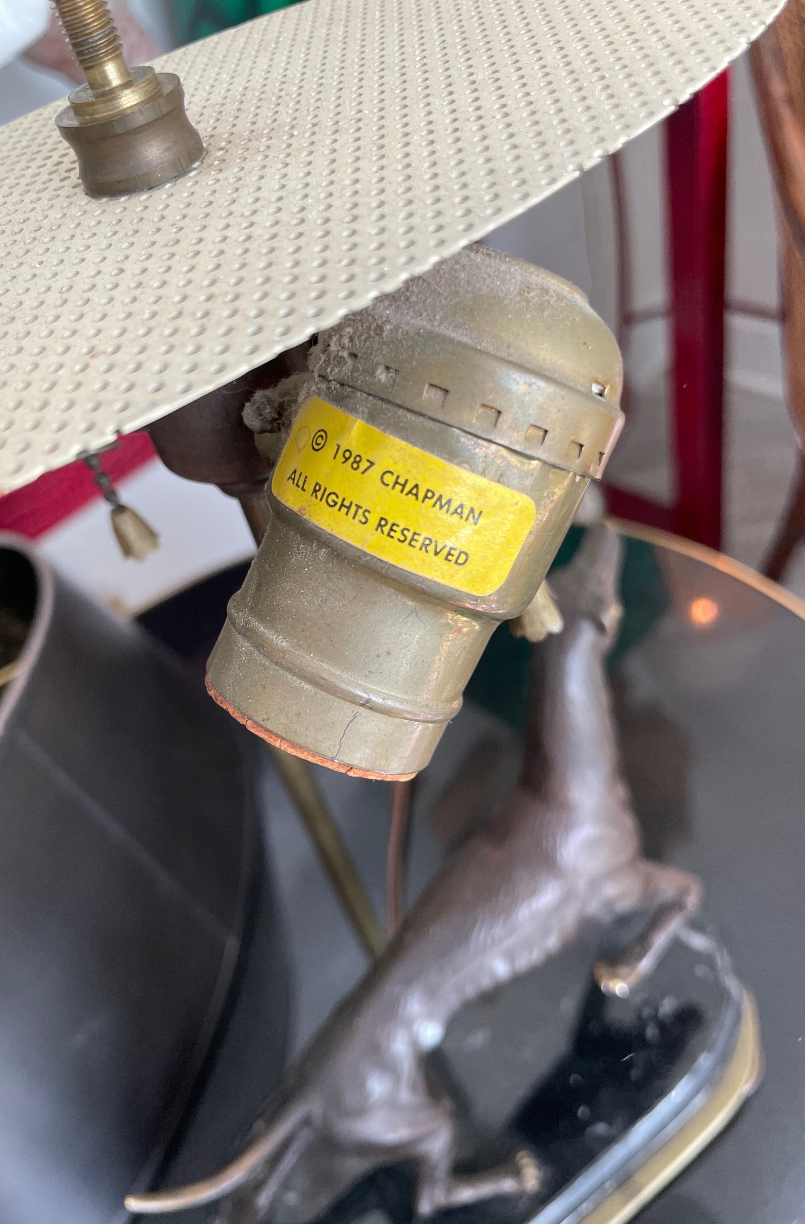Lampe Vintage Chapman Bronze Whippet en vente 4