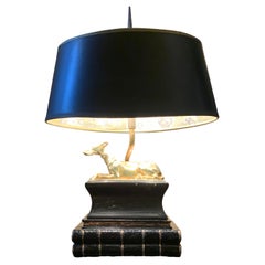 Vintage Chapman Desk Lamp with Solid Brass Whippet Dog 