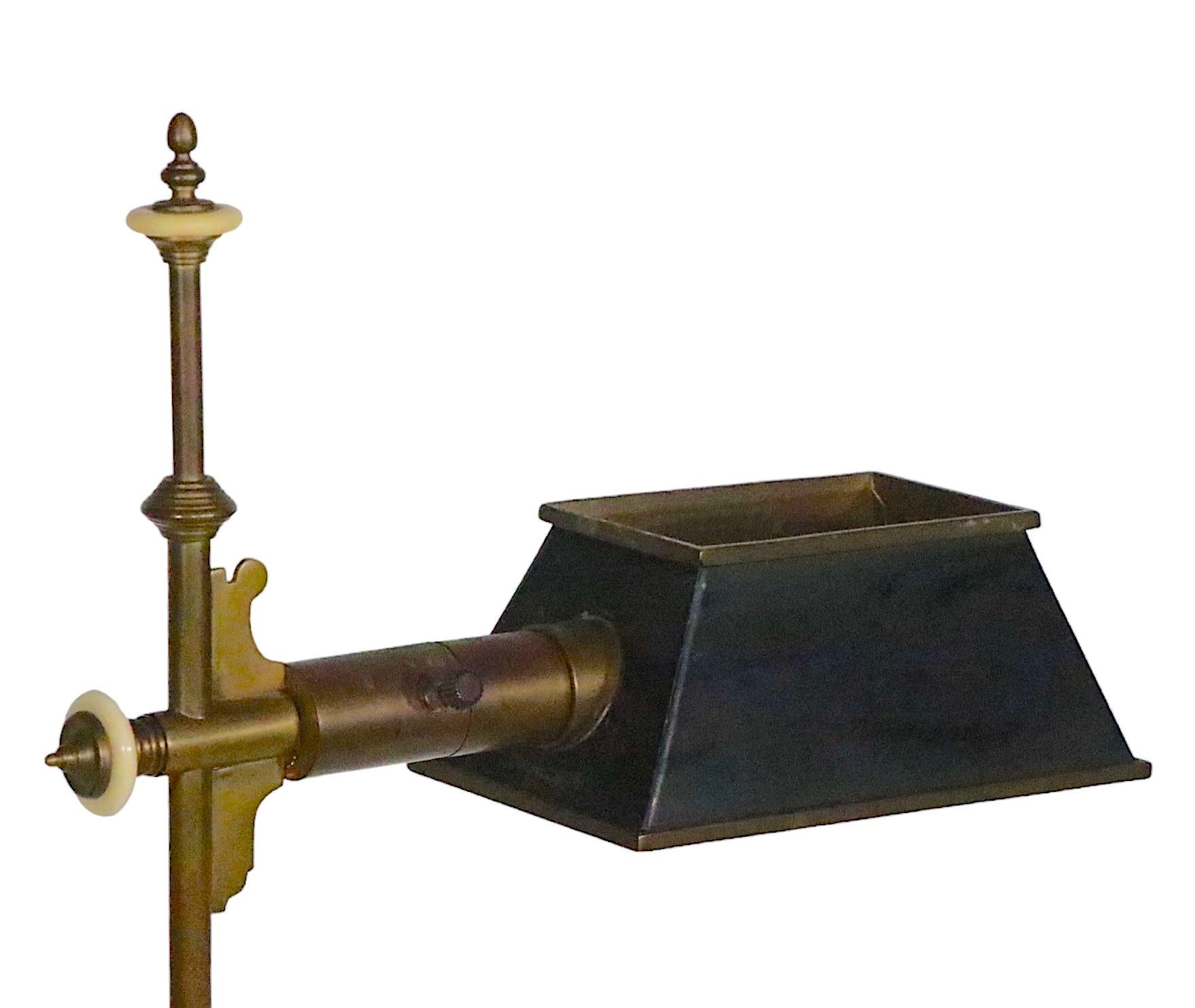 Vintage Chapman Floor Lamp of Black and Brass circa 1980 For Sale 11