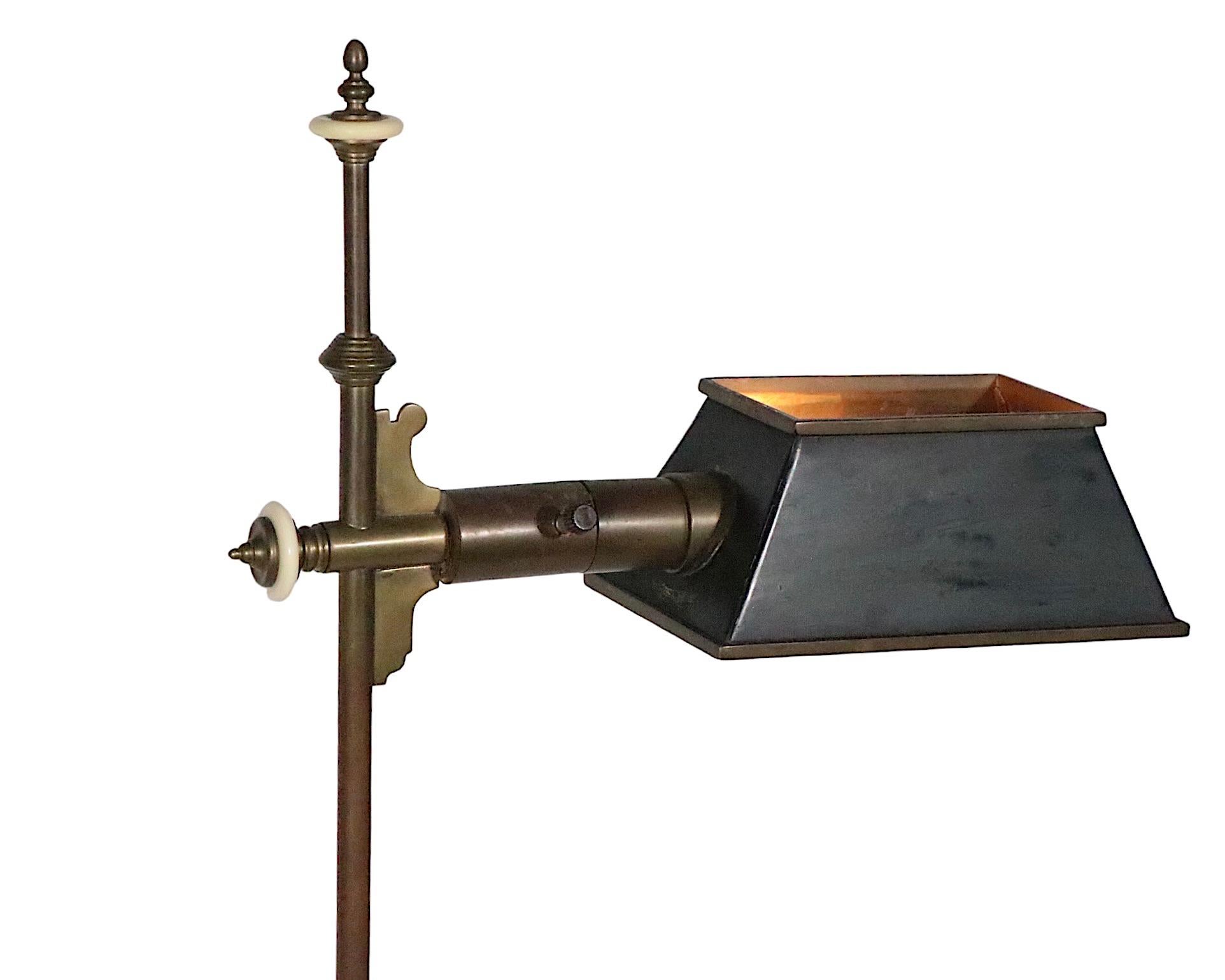 Late 20th Century Vintage Chapman Floor Lamp of Black and Brass circa 1980 For Sale