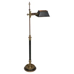 Vintage Chapman Floor Lamp of Black and Brass circa 1980