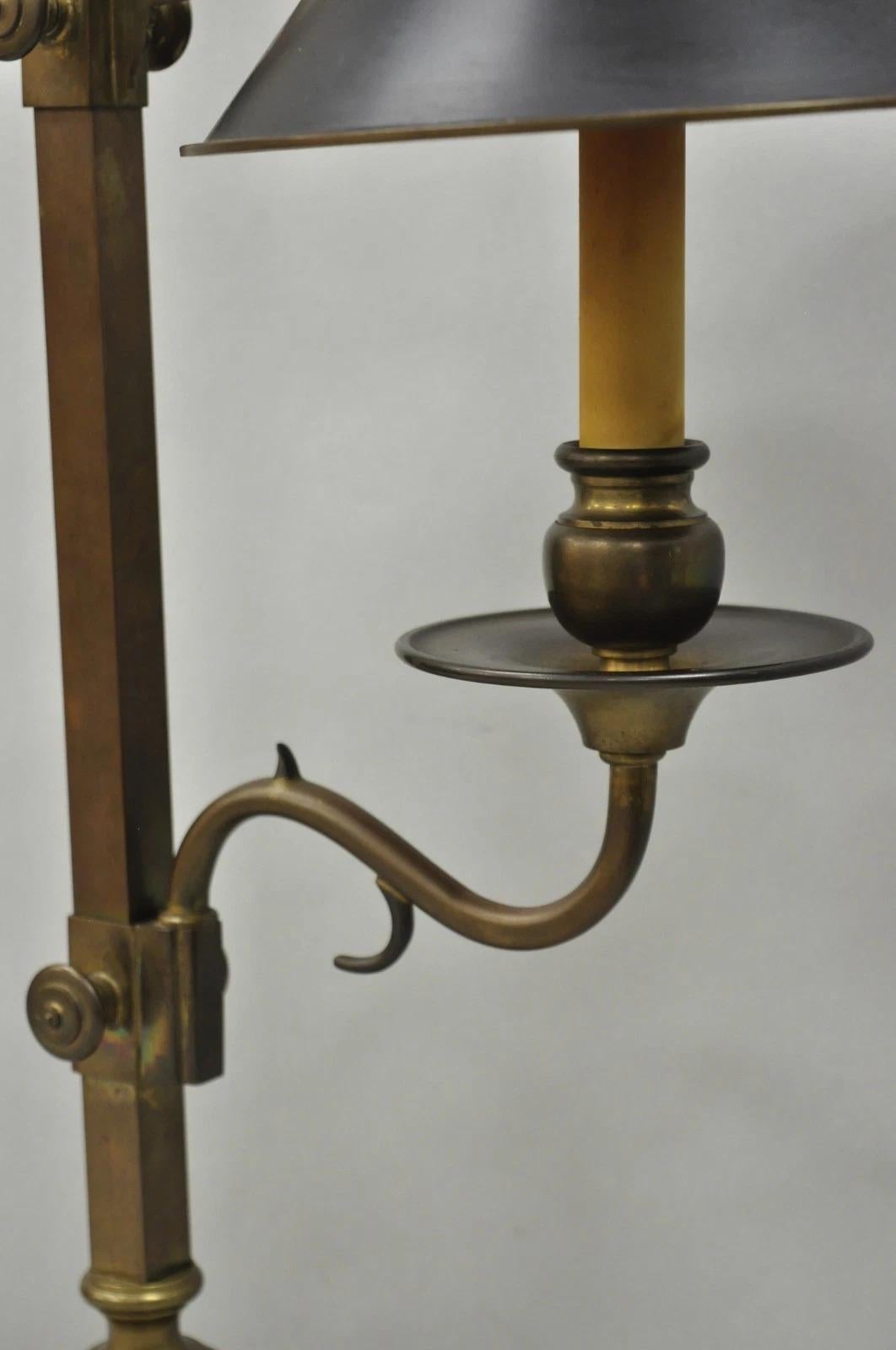Vintage Chapman Französisch Land patiniert Messing Branch Kerzenständer Schreibtischlampe im Angebot 5