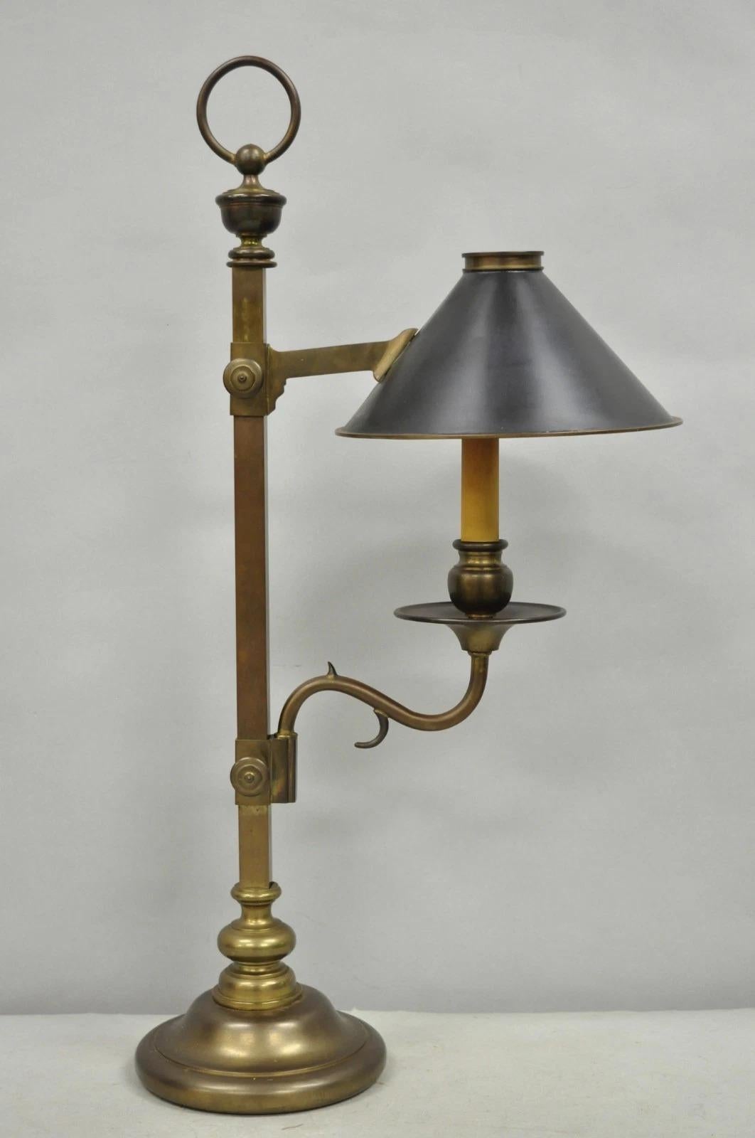 Vintage Chapman Französisch Land patiniert Messing Branch Kerzenständer Schreibtischlampe im Angebot 6