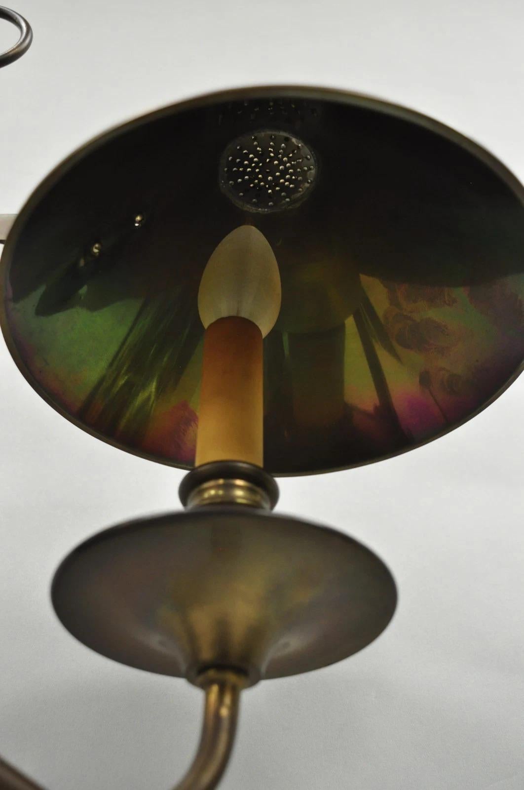 Vintage Chapman Französisch Land patiniert Messing Branch Kerzenständer Schreibtischlampe im Angebot 3