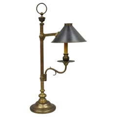 Vintage Chapman French Country Patinated Brass Branch Candlestick Desk Lamp