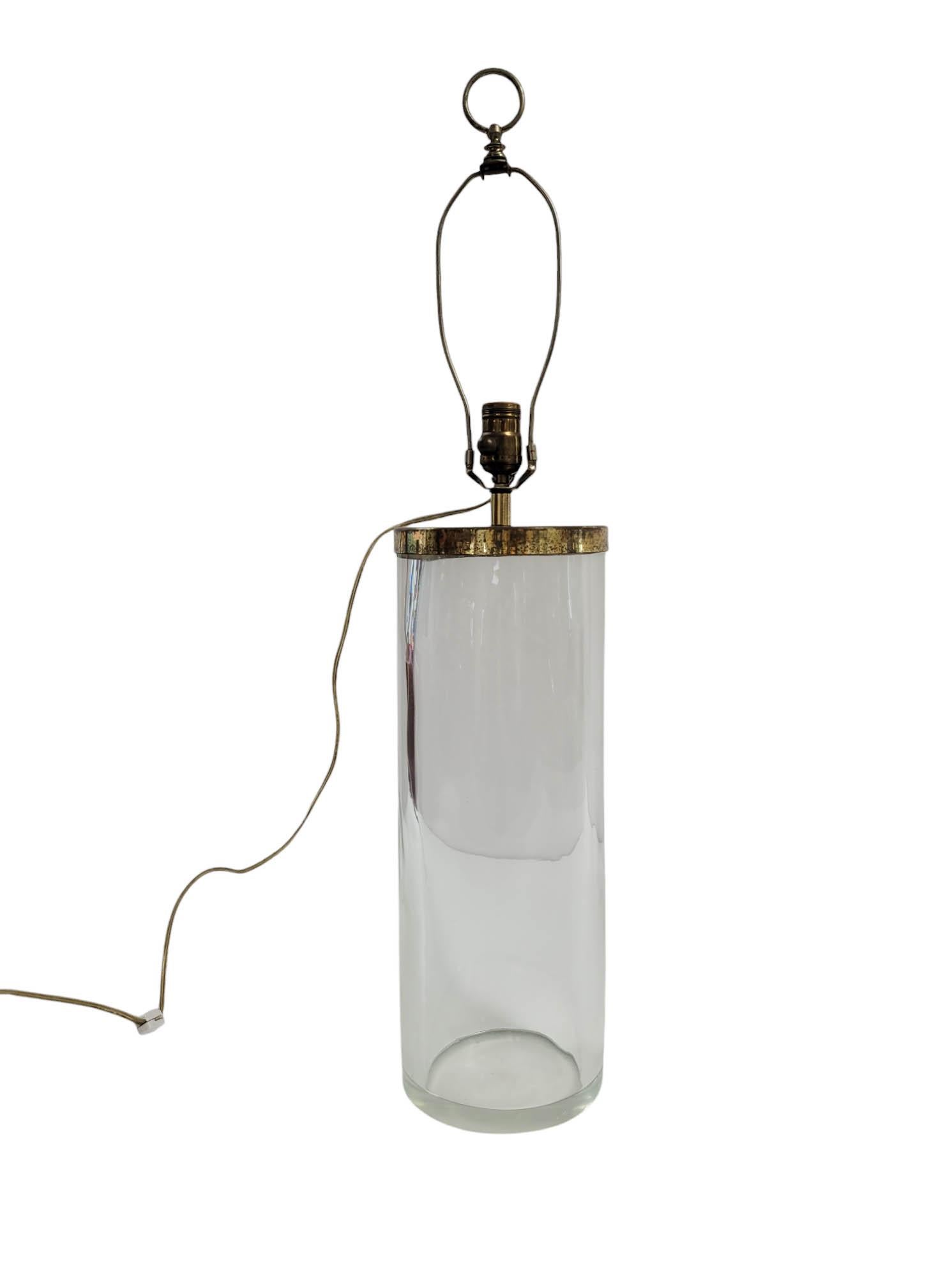 American Vintage Chapman Glass & Brass Table Lamp, Circa 1970s For Sale