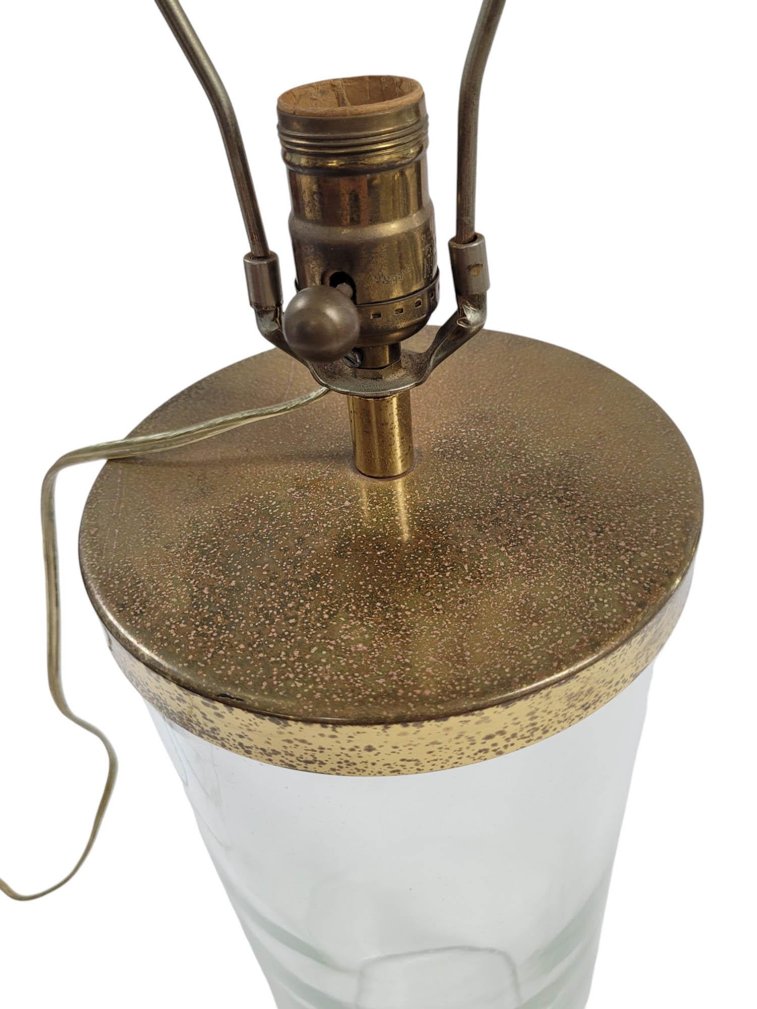 Vintage Chapman Glass & Brass Table Lamp, Circa 1970s For Sale 1