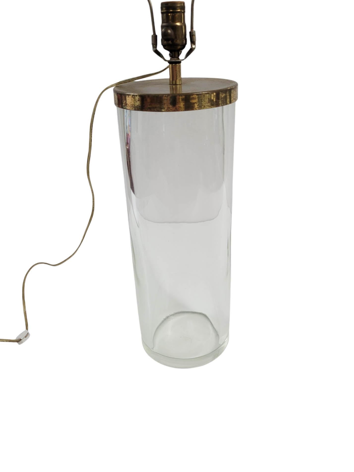 Vintage Chapman Glass & Brass Table Lamp, Circa 1970s For Sale 2