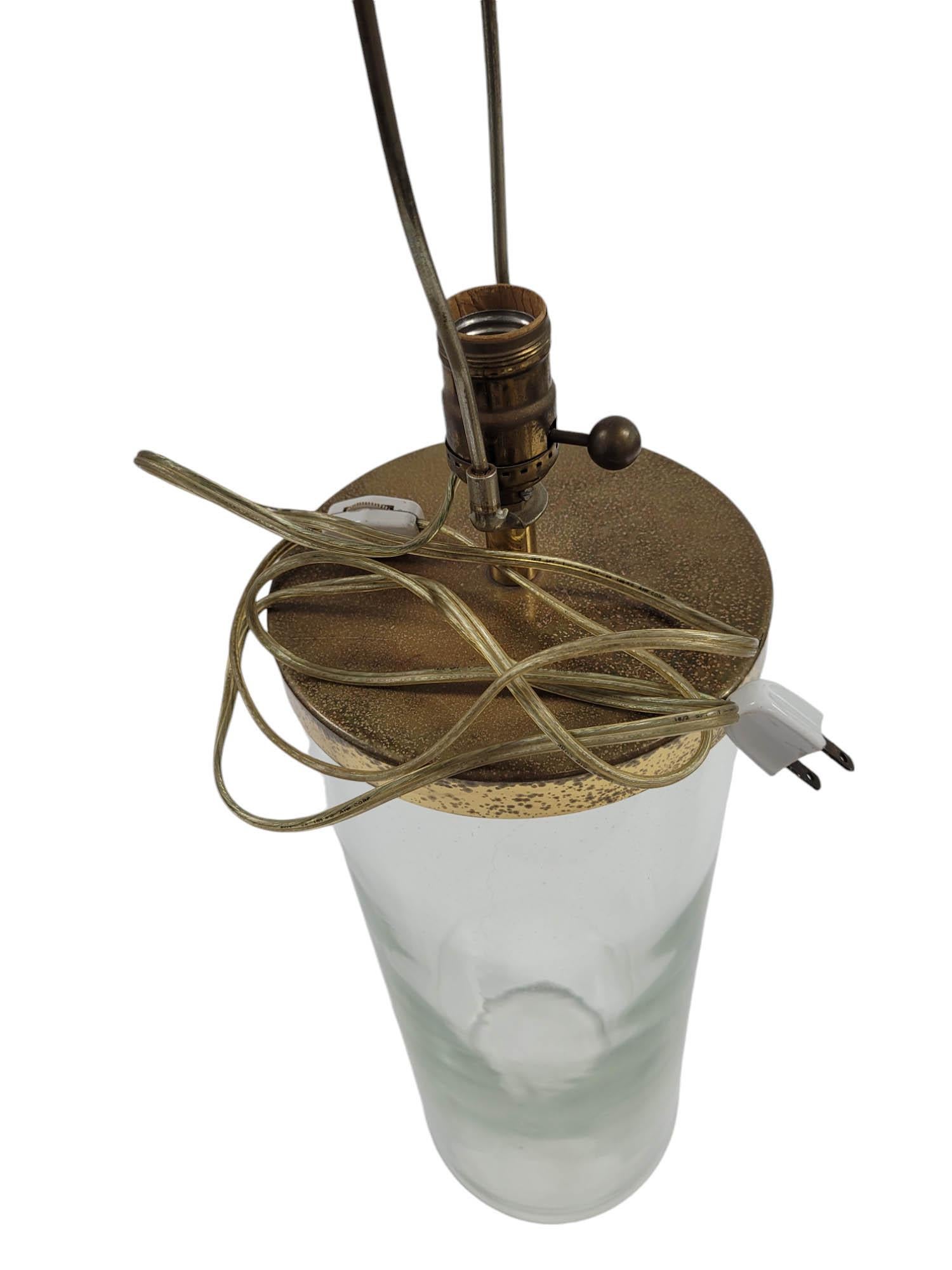 Vintage Chapman Glass & Brass Table Lamp, Circa 1970s For Sale 3