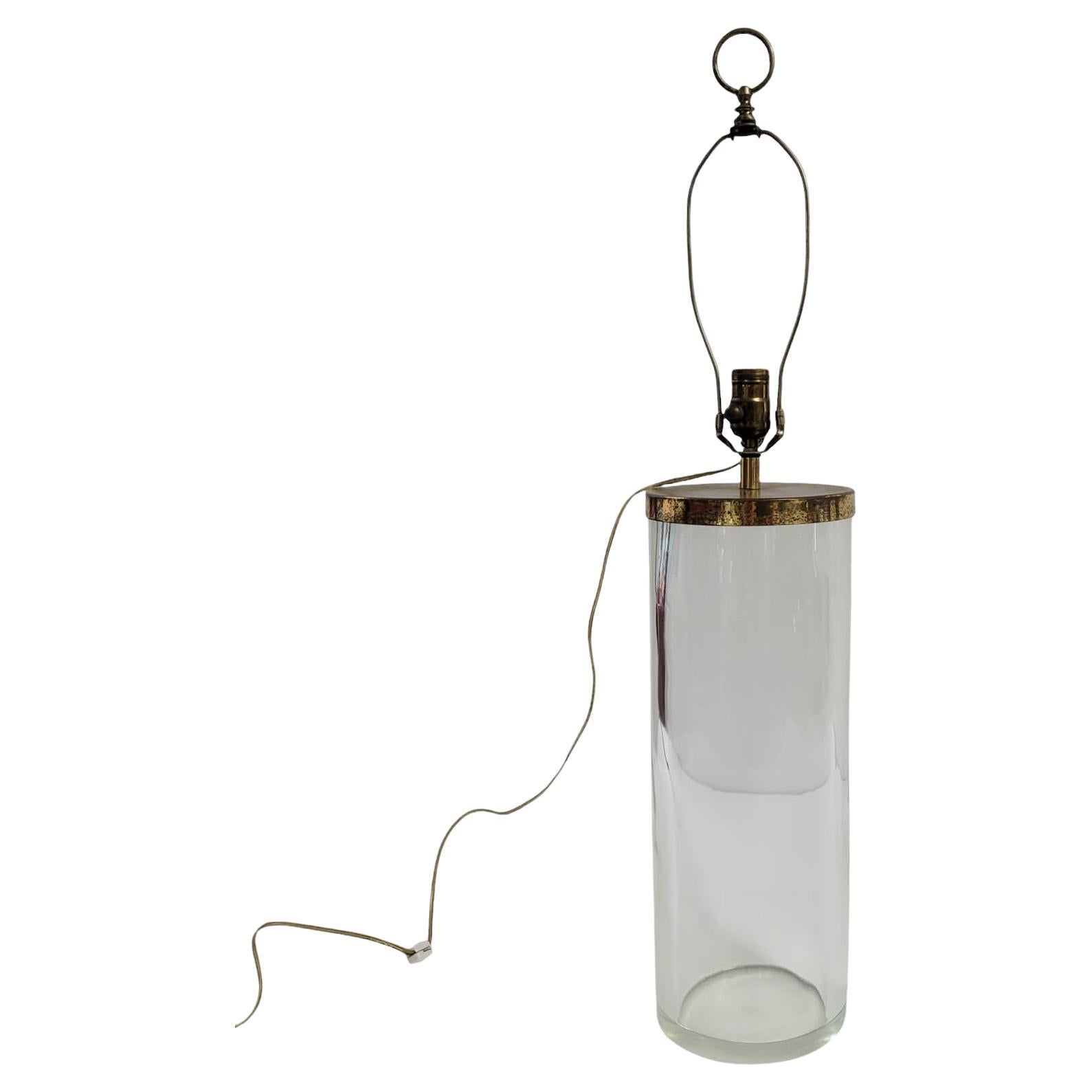 Vintage Chapman Glass & Brass Table Lamp, Circa 1970s