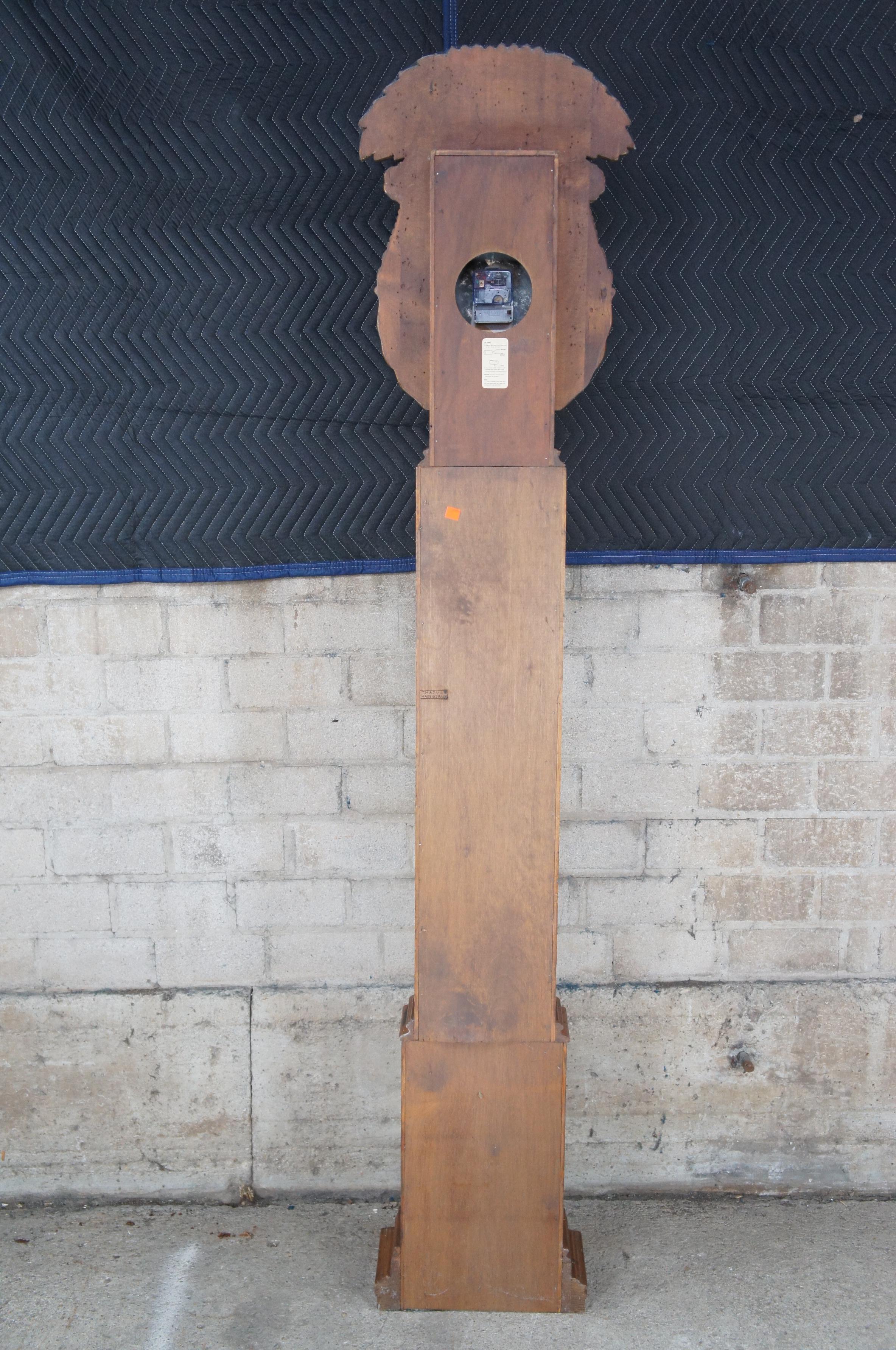 Vintage Chapman Gustavian Distressed Pine Longcase Grandfather Case Clock Spain 2