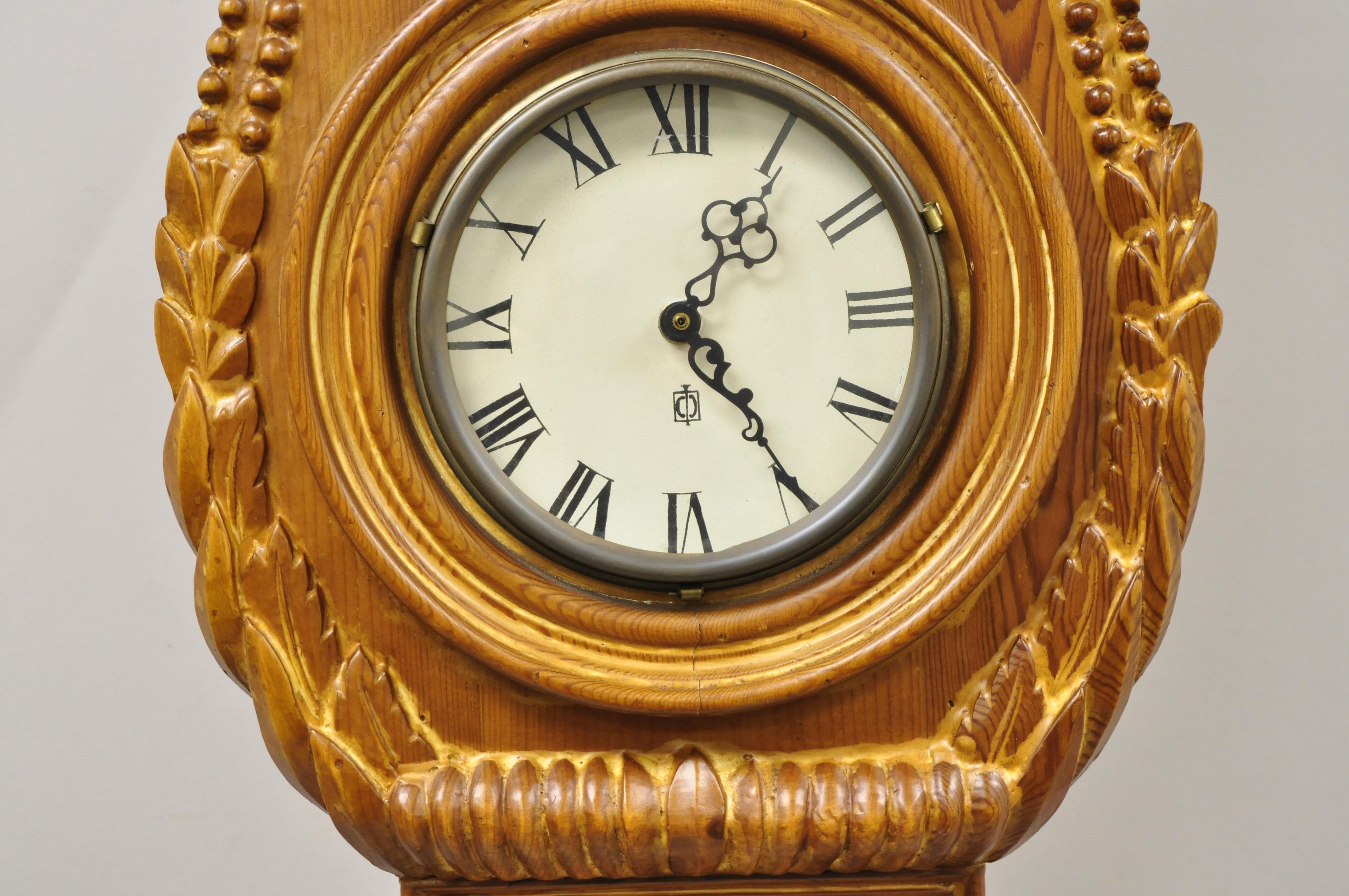 Reloj de caja de madera de pino Vintage Chapman Longcase Grandfather Grandaughter España Español en venta