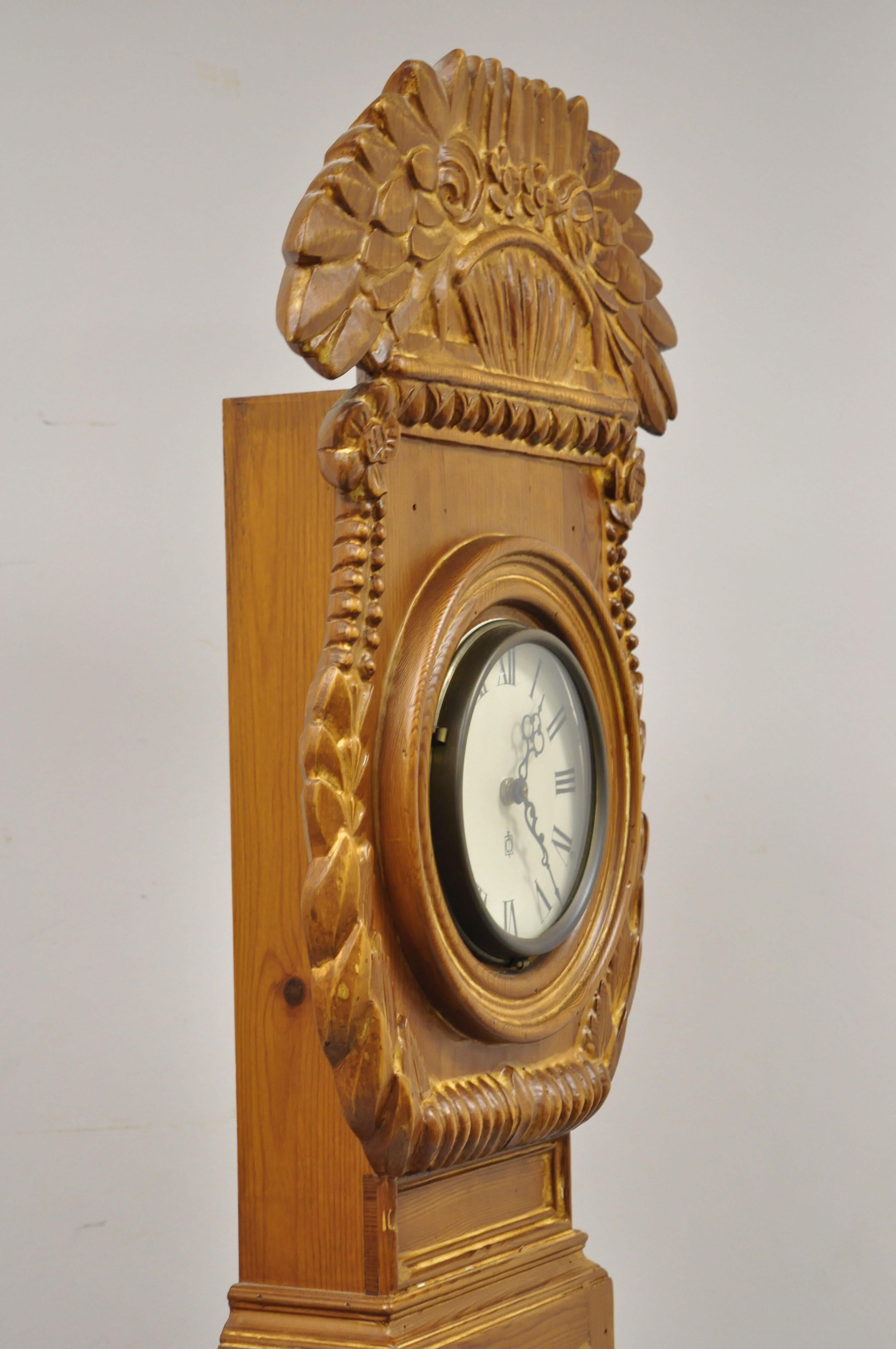 Spanish Vintage Chapman Longcase Grandfather Grandaughter Pine Wood Case Clock Spain For Sale