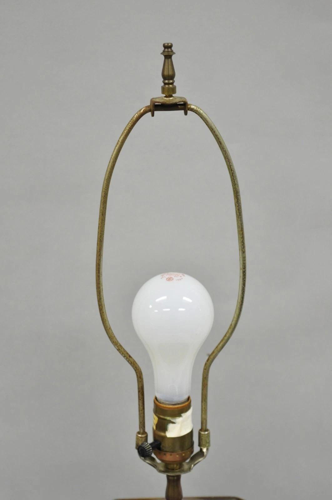 Vintage Chapman Oriental English Metal Tea Canister Figural Painted Table Lamp For Sale 5